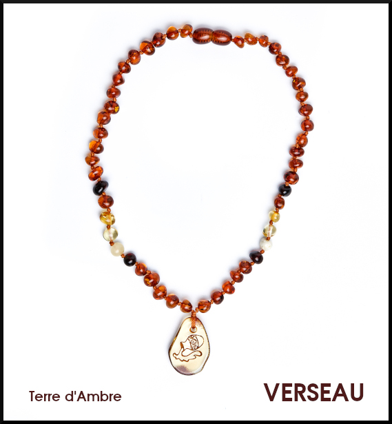 Collier d'ambre bébé baroque Zodiaque