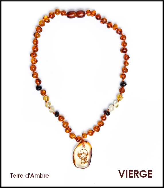 Collier d'ambre bébé baroque Zodiaque