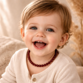 Collier d'ambre bébé baroque Dark Cherry