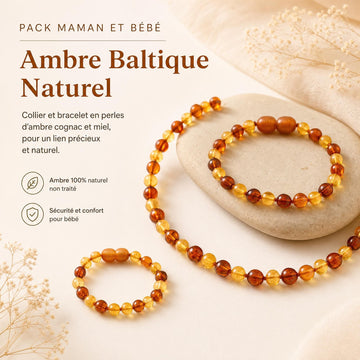 Pack maman & bébé ambre : le cadeau de naissance parfait et naturel | Terre d'Ambre