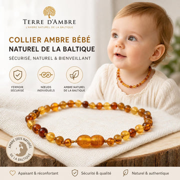 Collier ambre bébé en pharmacie : ce que tout parent doit savoir avant d'acheter | Terre d'Ambre