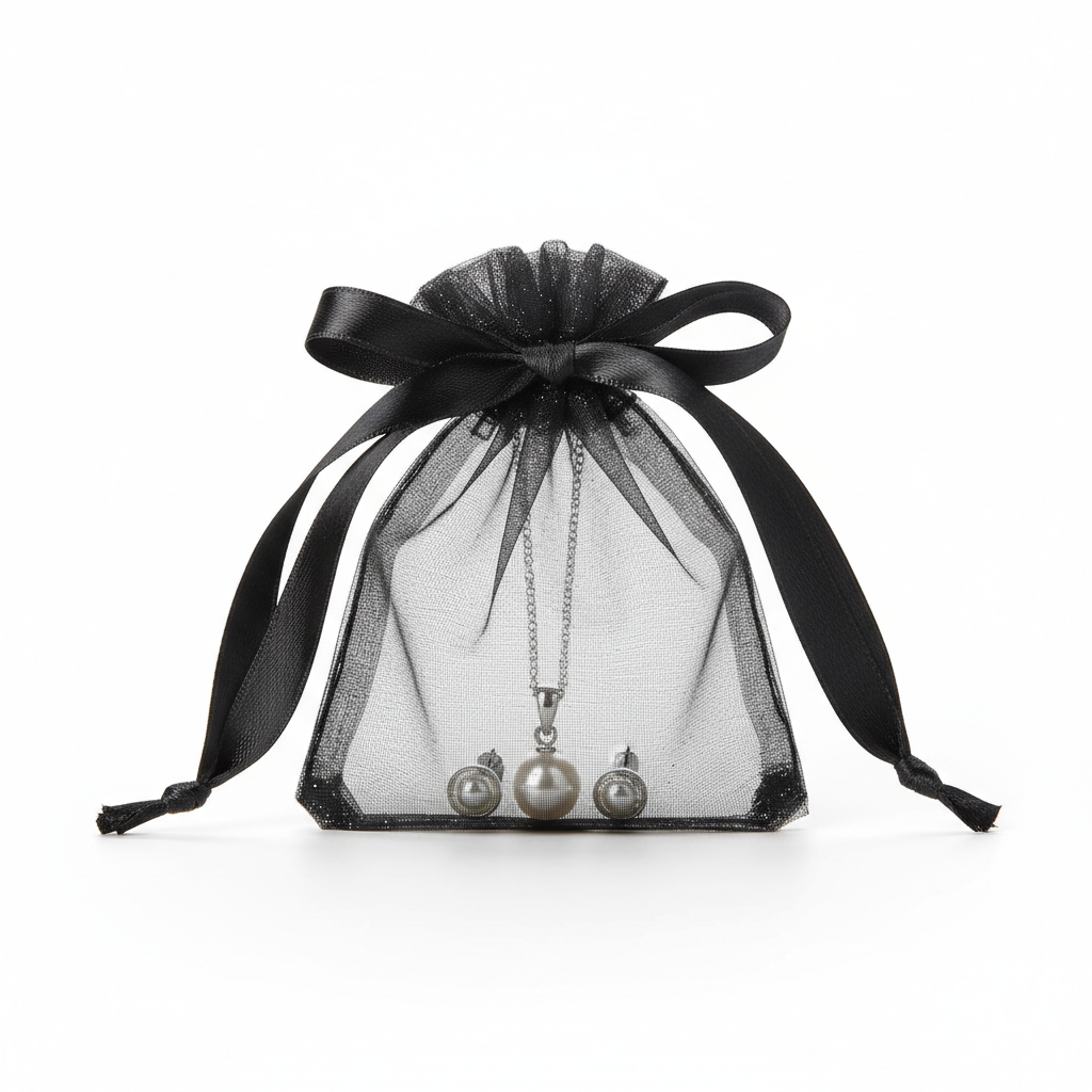 Pochette organza Noir