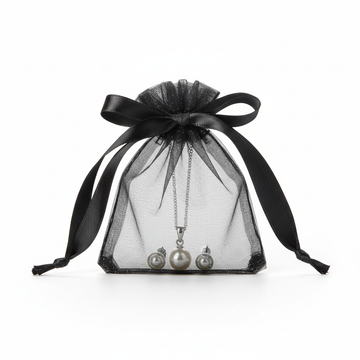 Pochette organza Noir