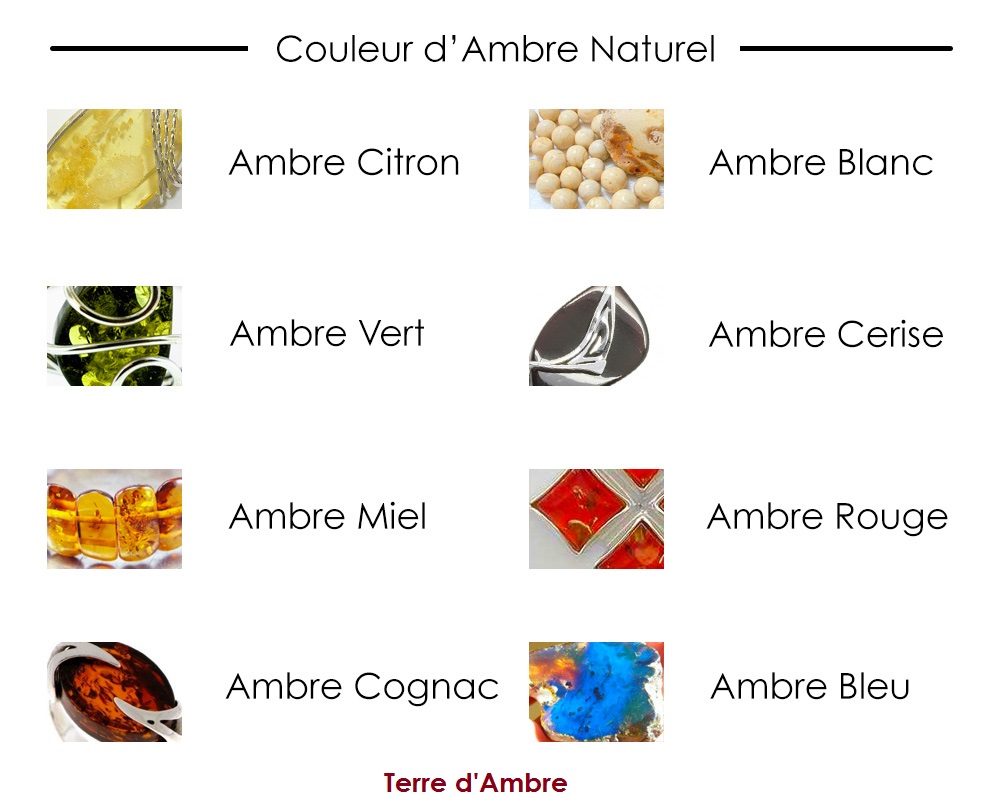 couleurs de l'ambre naturel